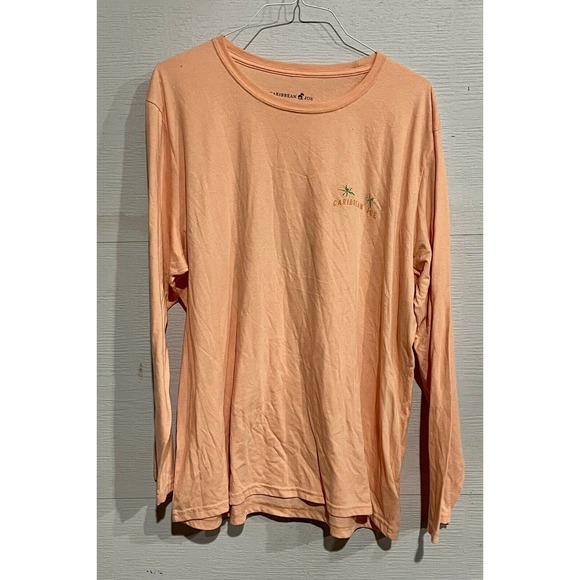 Caribbean Joe Men's Size XL Long Sleeve T-shirt Orange - Picture 1 of 5
